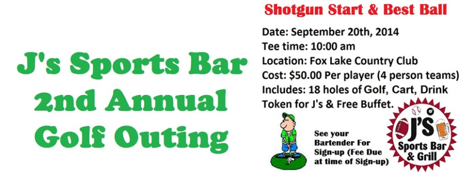 J’s 2nd Annual Golf Outing, 10am | September 20th