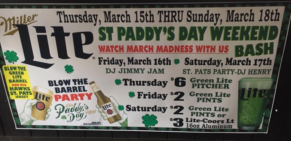 Fri & Sat – St. Paddy’s Day Weekend Bash